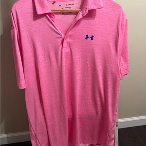 Under Armour Men's Polo Shirt in Pink and Blue